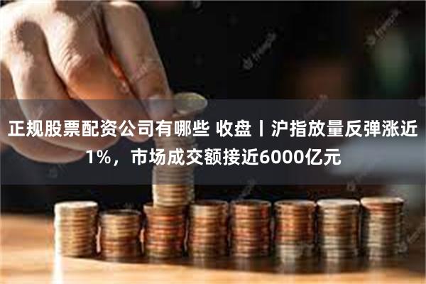 正规股票配资公司有哪些 收盘丨沪指放量反弹涨近1%，市场成交额接近6000亿元